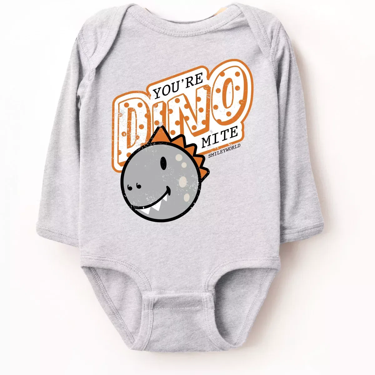 Детский боди-комбинезон с принтом SmileyWorld You're Dino-Mite The Juniper Shop, Heather Grey
