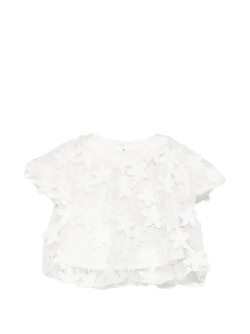 Топ с цветочным узором Balmain Kids, белый