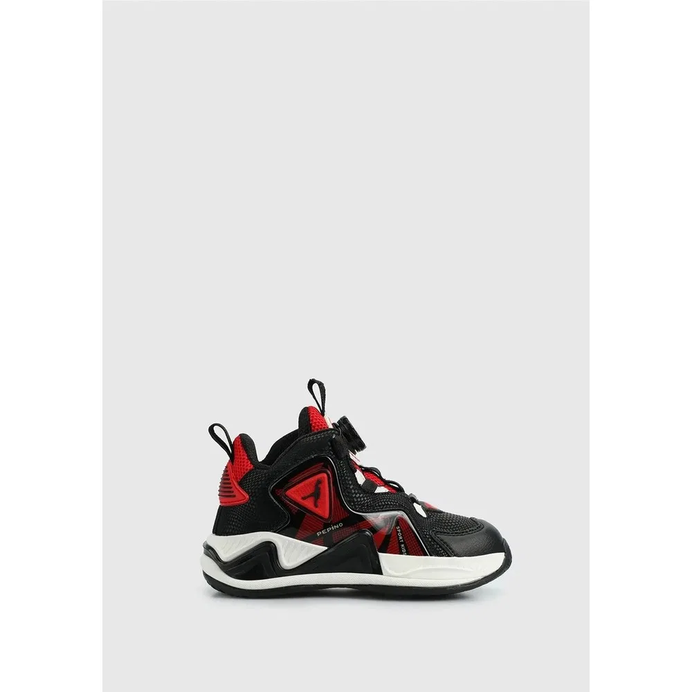 Детские ботинки для мальчиков с контрастными акцентами, Black Red Pepino