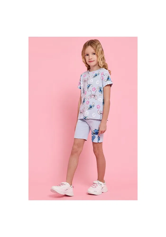 Комплект одежды с принтом Angel & Stitch R&B, синий — фото 4