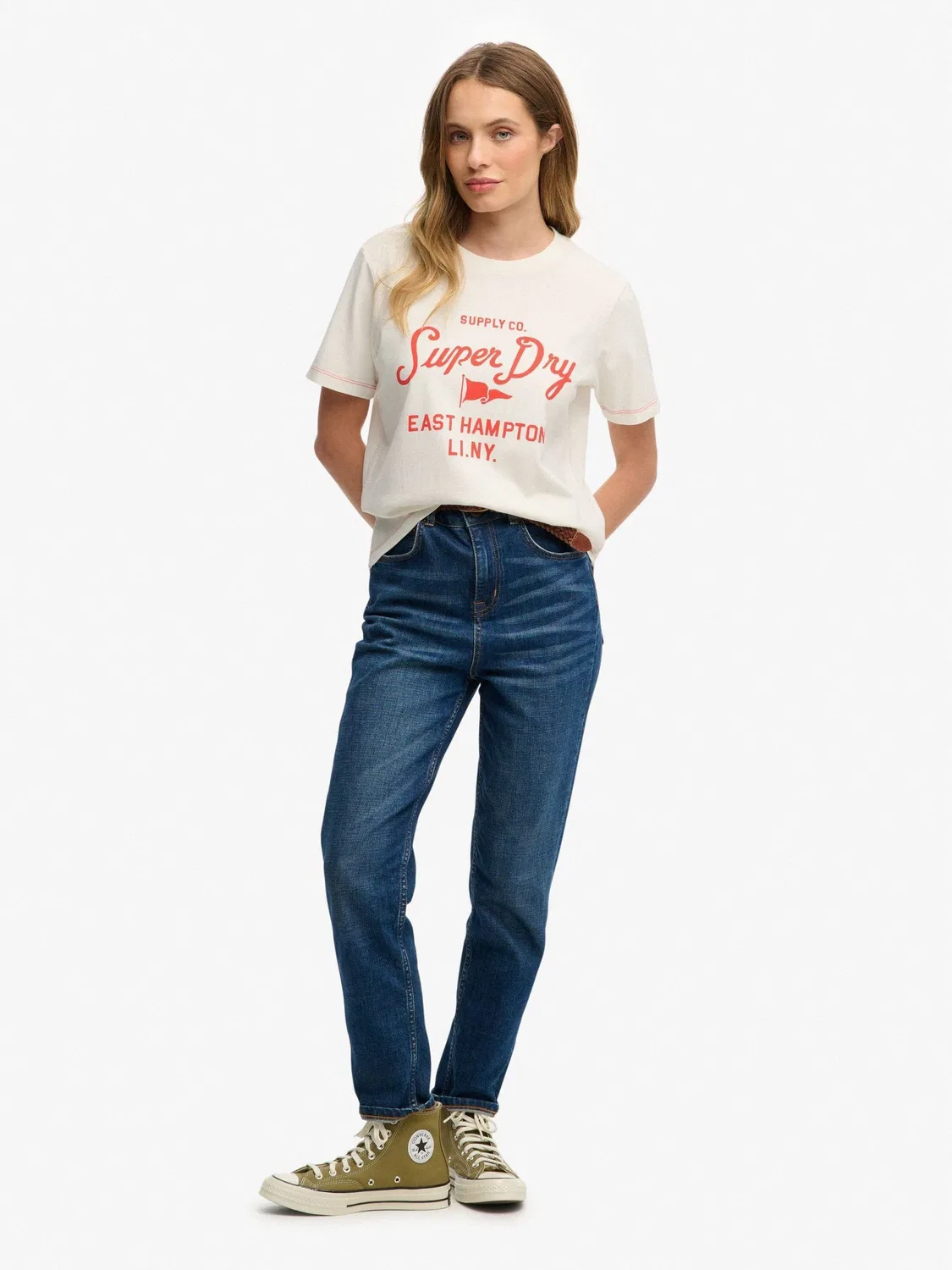 Футболка свободного кроя Heritage Hamptons Superdry, кремовый — фото 2