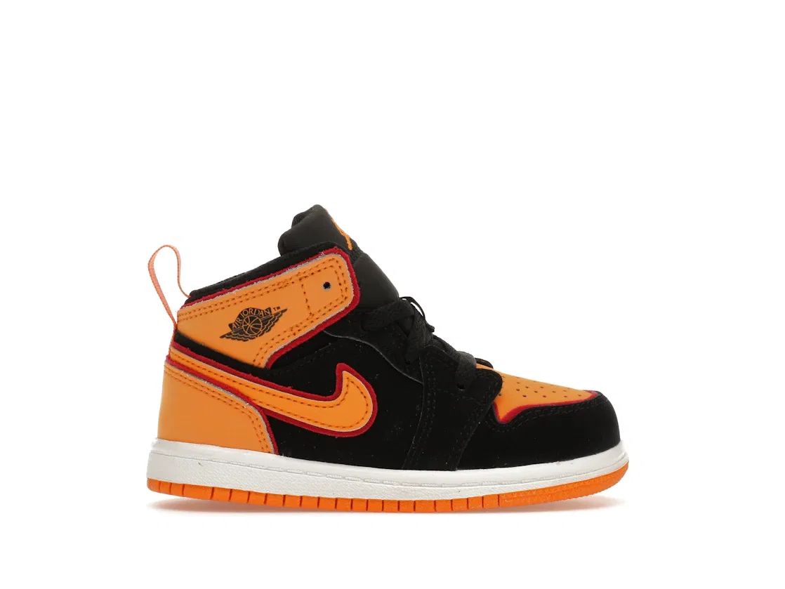 Детские кроссовки Lifestyle с высоким берцем Jordan 1 Mid SE Jordan, Black/Cardinal Red/White/Vivid Orange