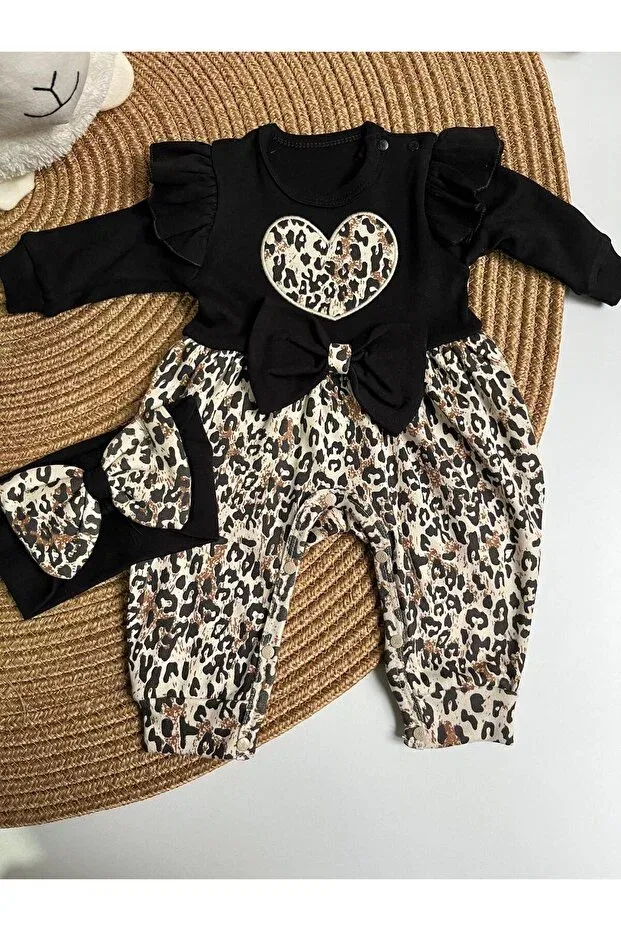 Детский комбинезон для девочек с длинным рукавом Natürel Bebe Giyim, Black — фото 4
