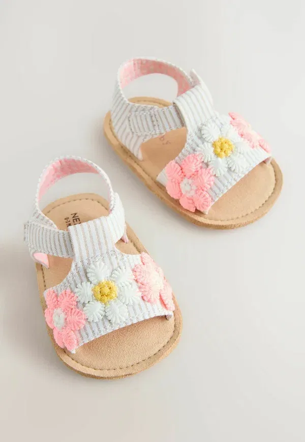 Сандалии с цветочной аппликацией Regular fit Next, Pink Neutral Floral, розовый — фото 3