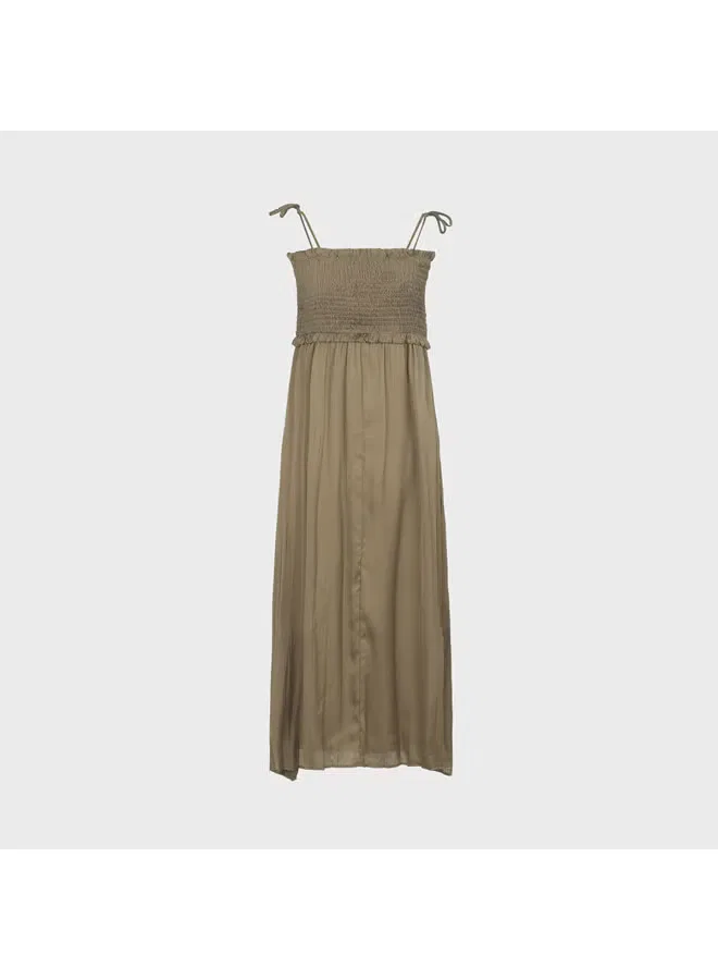 Платье макси с бретелями Zara, оливковый — фото 3