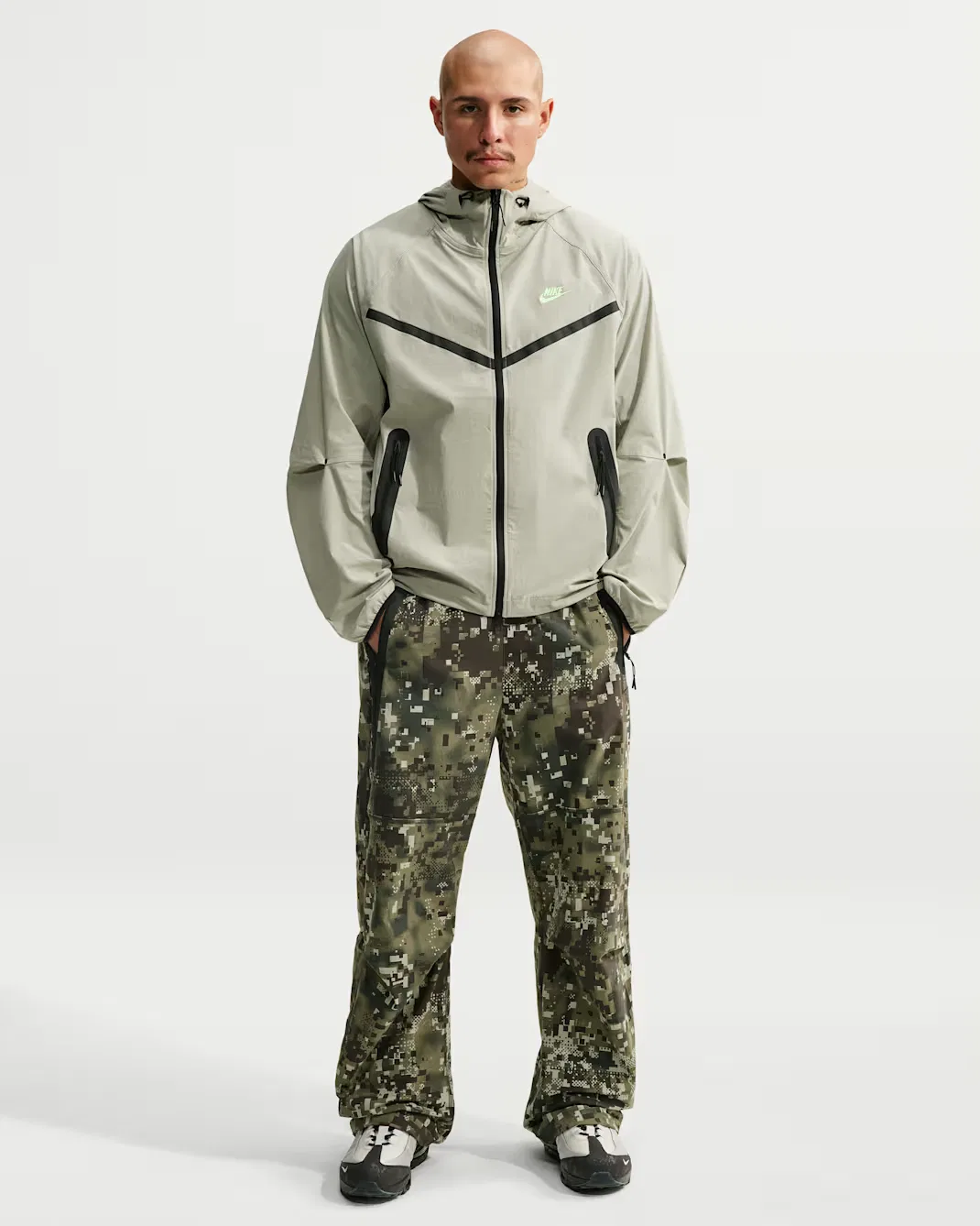 Мужская ветровка Dri-FIT Woven на молнии Nike Tech, Spruce Fog/Spruce Fog/Barely Volt — фото 4