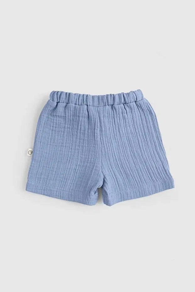 Детские шорты для девочек хлопковые Little Gusto, Blue — фото 2
