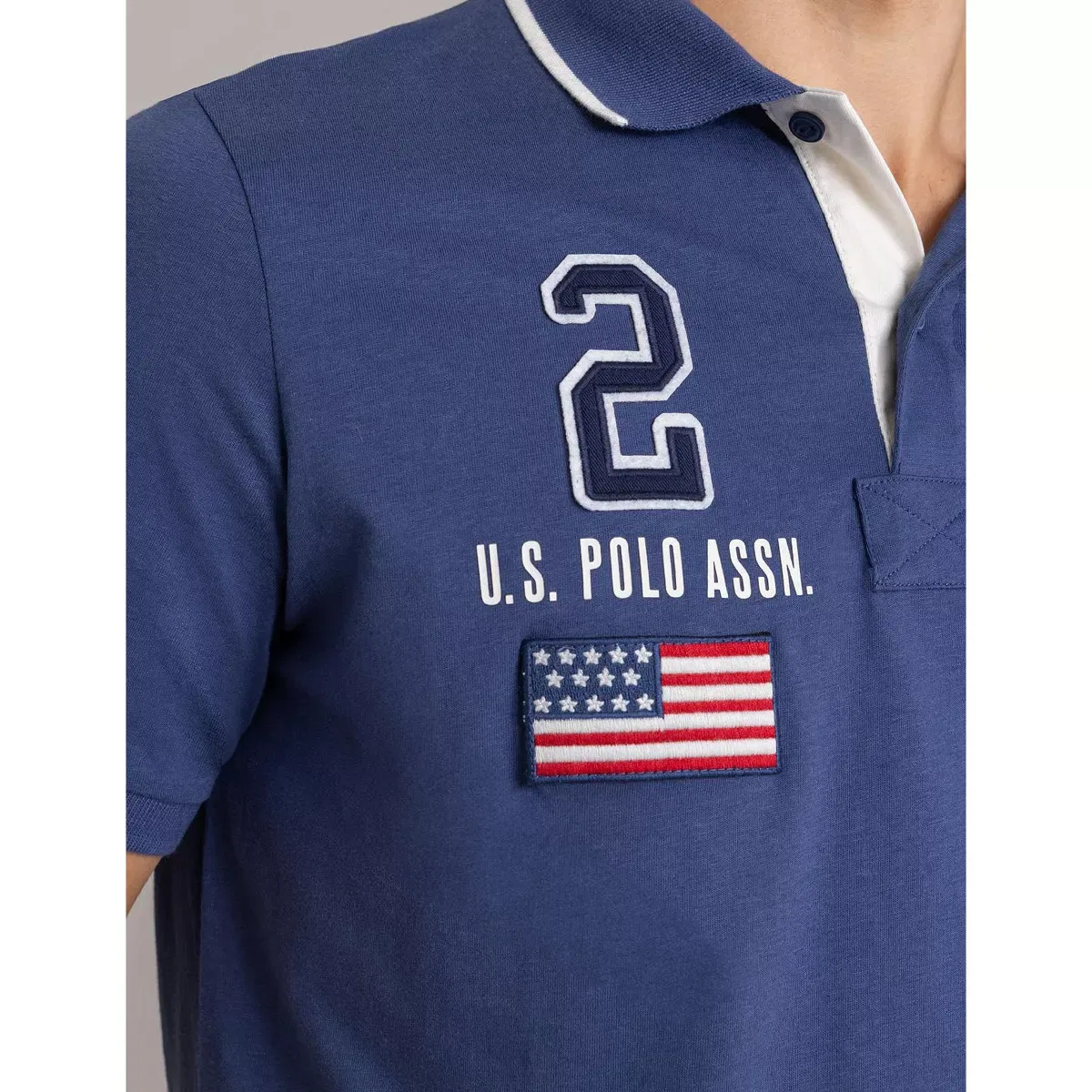 Мужское поло с коротким рукавом U.S. Polo Assn., Oceana Blue — фото 2