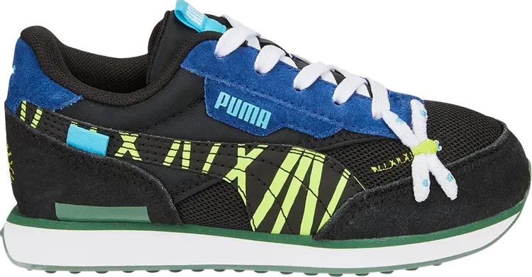 

Кроссовки Puma Future Rider Little Kid Small World - Black Lime Squeeze, черный