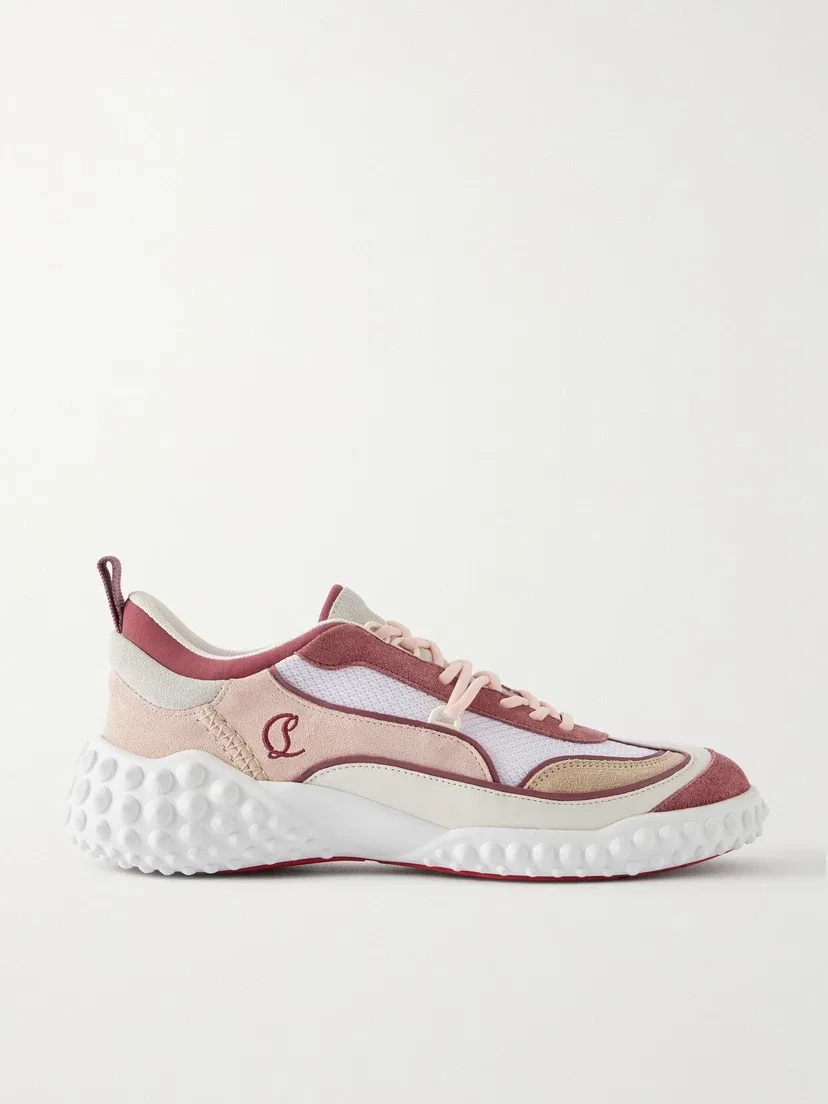 Кожаные кроссовки Mara с отделкой Christian Louboutin, розовый