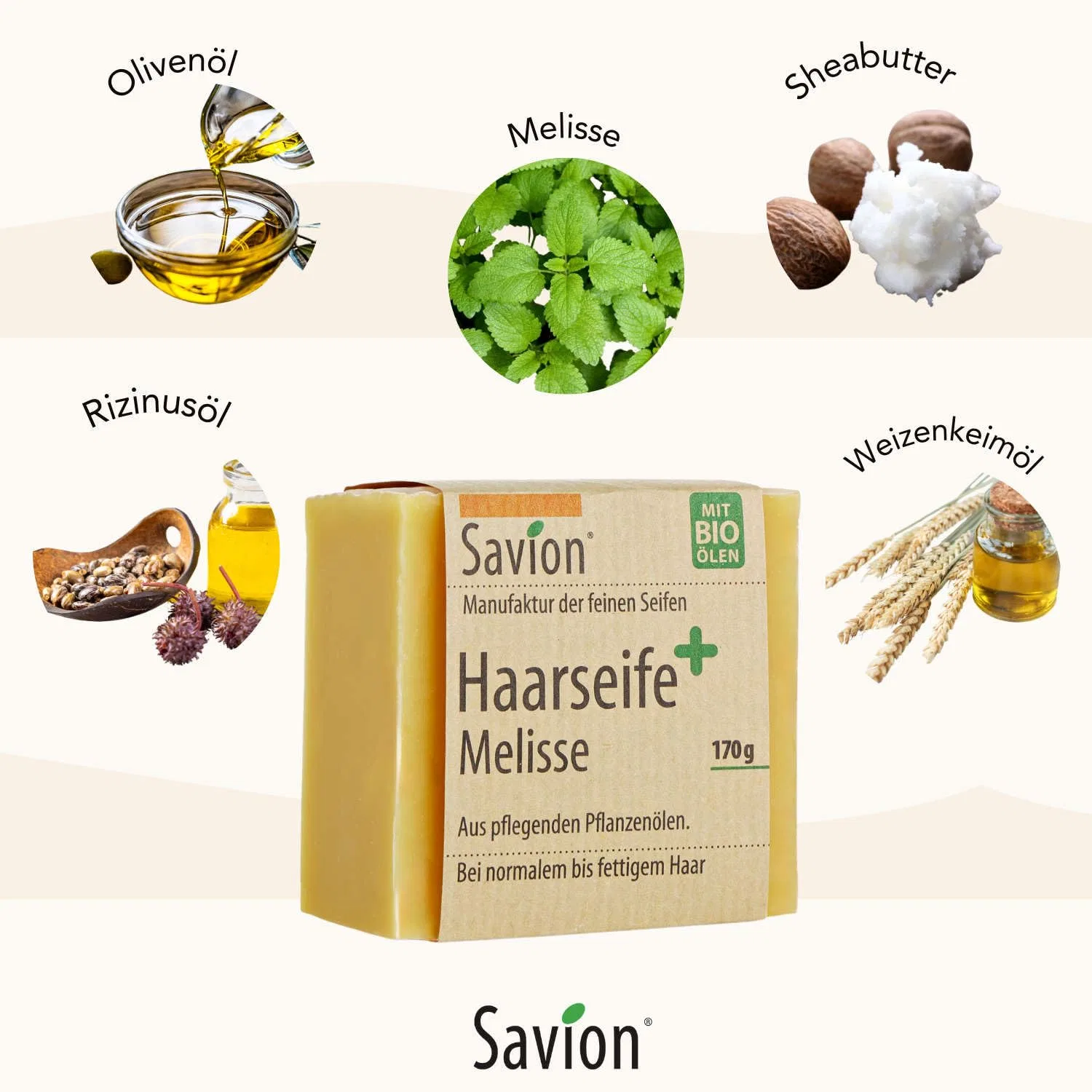 Веганское мыло для волос с мелиссой Savion Melisse Plus Savion — фото 3