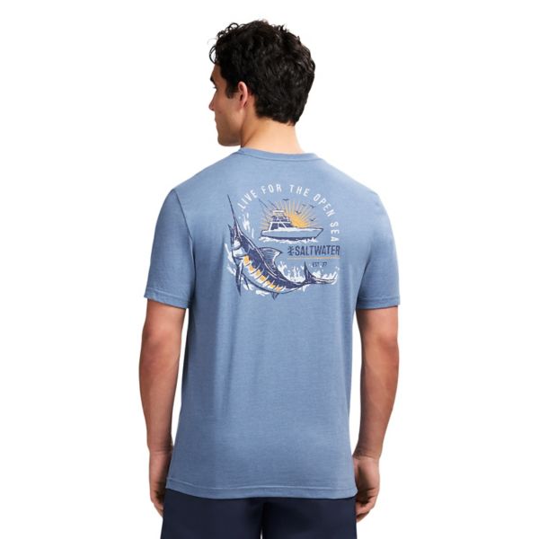 

Мужская футболка с принтом Saltwater Soft Wash Izod, цвет live for the open sea