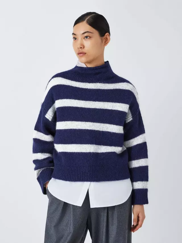 

Джемпер John Lewis Alpaca Wool Blend Turtleneck, цвет grey/blue