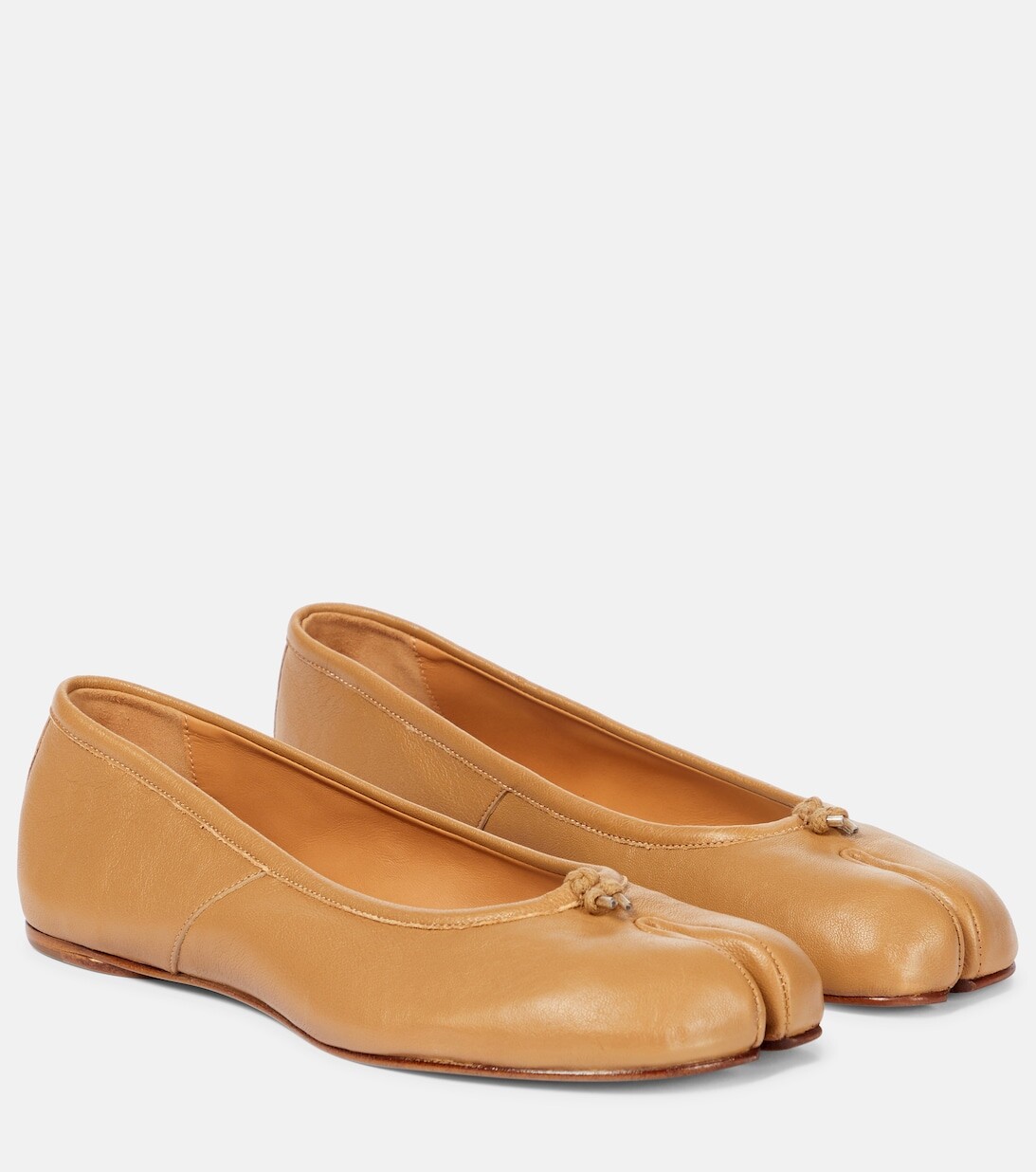 Кожаные балетки Tabi Maison Margiela, коричневый