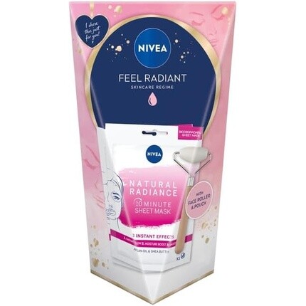 

Программа ухода за кожей Nivea Feel Radiant для всех типов кожи в комплекте с валиком для лица и подарочным набором