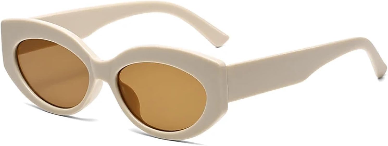 

Солнцезащитные очки с защитой от УФ-излучения UV400 | Овальная оправа "кошачий глаз" | Для женщин и мужчин, для занятий спортом на открытом воздухе и вождения DSVIGF, Beige