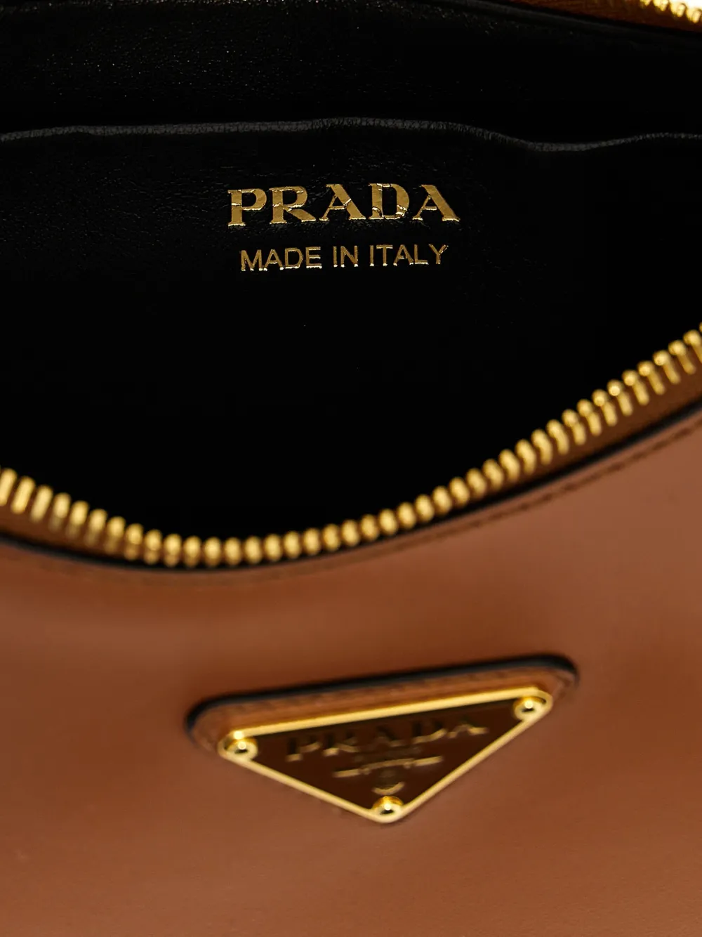 Регулируемая кожаная сумка через плечо Arque Prada, коричневый — фото 4