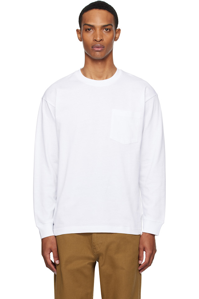 

Футболка Norse стандартная тяжелая свободного кроя с длинным рукавом Norse Projects, белый