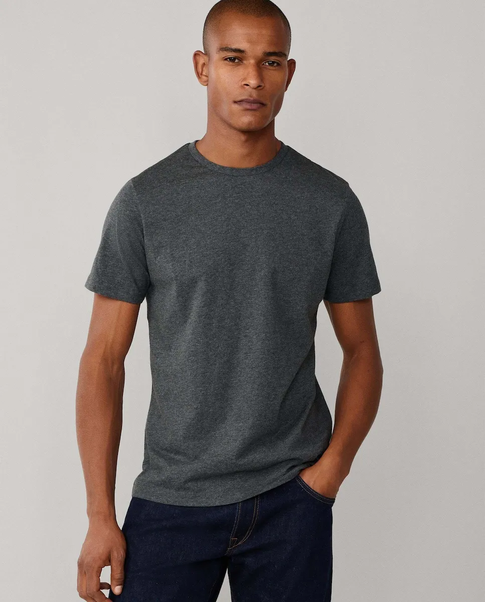 

Мужская футболка из хлопка пима с классической посадкой Hackett, темно-серый