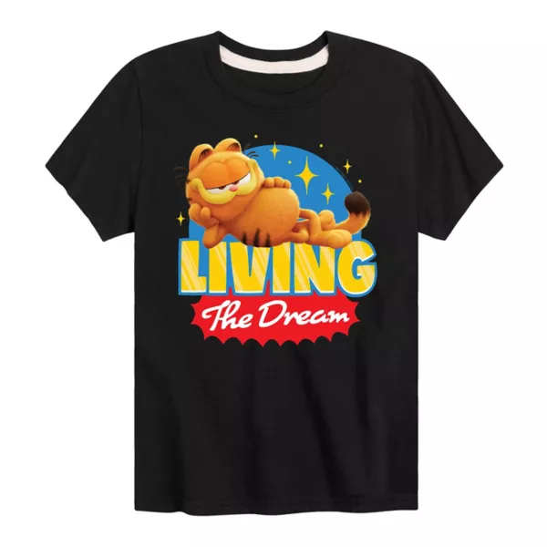 

Футболка для мальчиков 8-20 лет с принтом "Гарфилд в кино: Живи мечтой" Licensed Character, черный