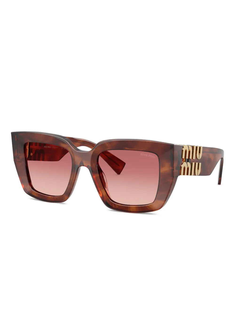 Солнцезащитные очки в геометричной оправе Miu Miu, коричневый — фото 2