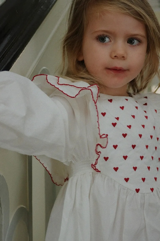 

Детское хлопковое платье COEUR DRESS GOTS Konges Sløjd, белый