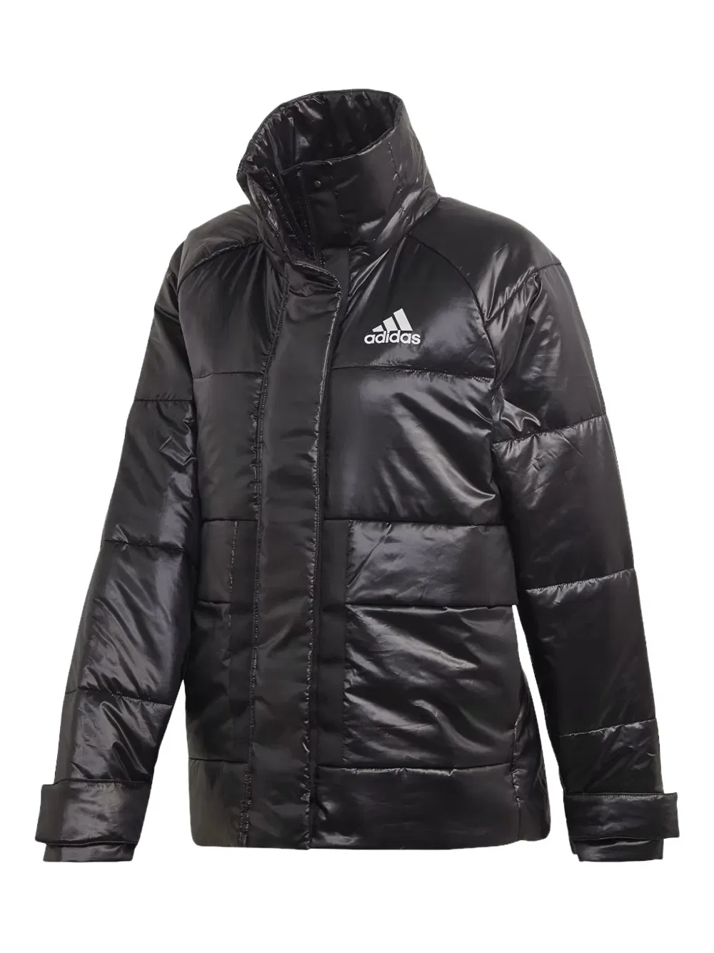 Гламурная зимняя стеганая куртка Adidas, черный