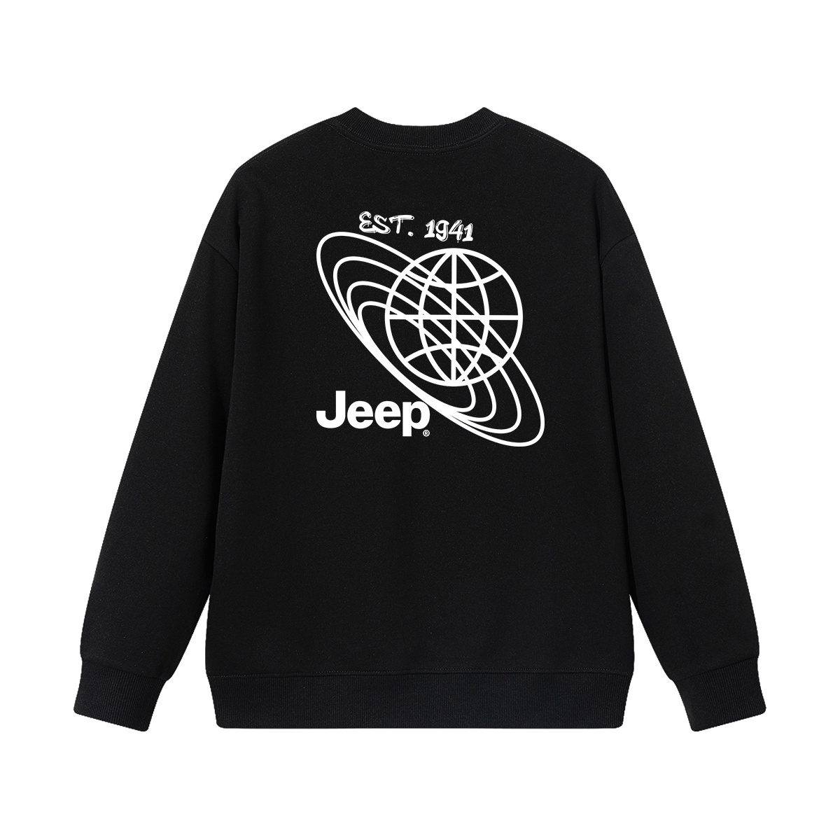Детская толстовка с круглым вырезом утолщенная Jeep, new year красный fleece-lined — фото 3