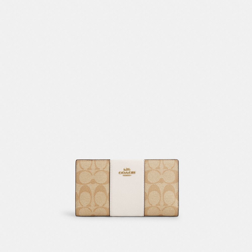 

Большой кошелек COACH Slim Zip, цвет Im/Light Khaki/Chalk Lt Saddle