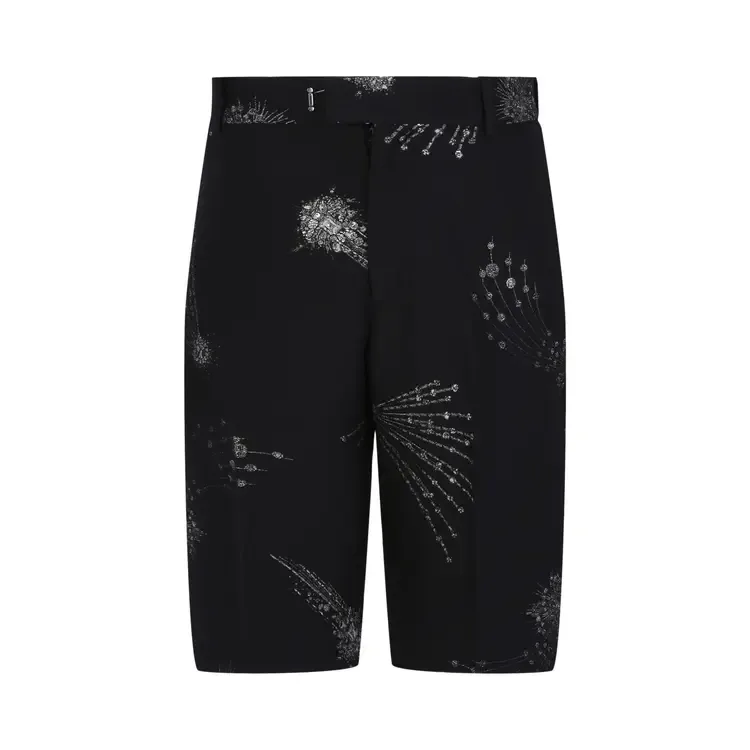 Украшенные шорты Astral от Alexander McQueen, цвет «Черный/Серебристый»