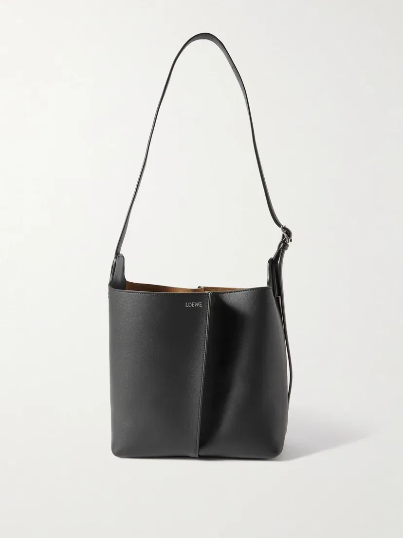 Сумка на плечо LOEWE Bilbao из плиссированной кожи среднего размера, черный