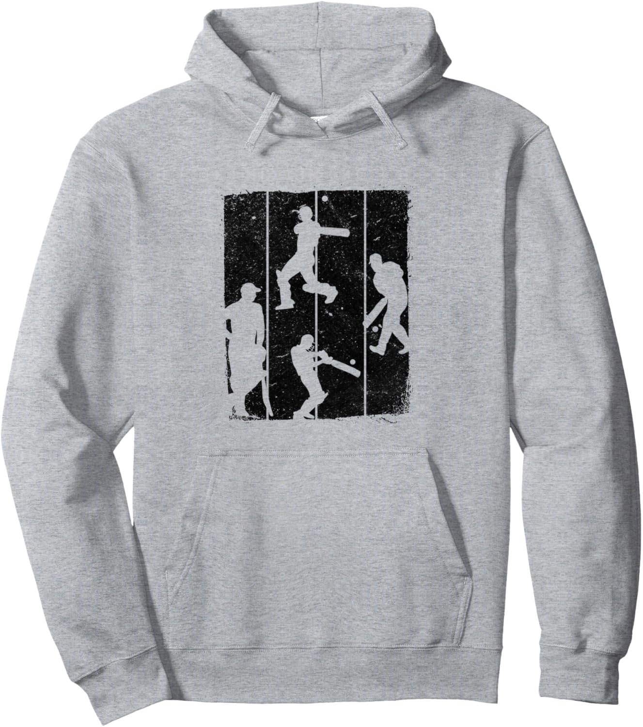 

Худи в стиле ретро с силуэтом крикета Cricketing Cricket Designs, серый