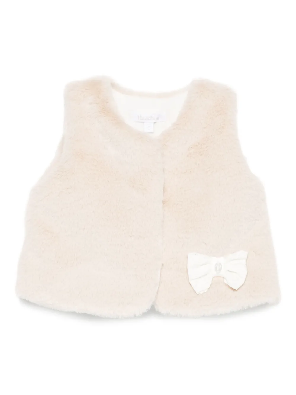 

Жилет из искусственного меха с бантом Patachou, бежевый