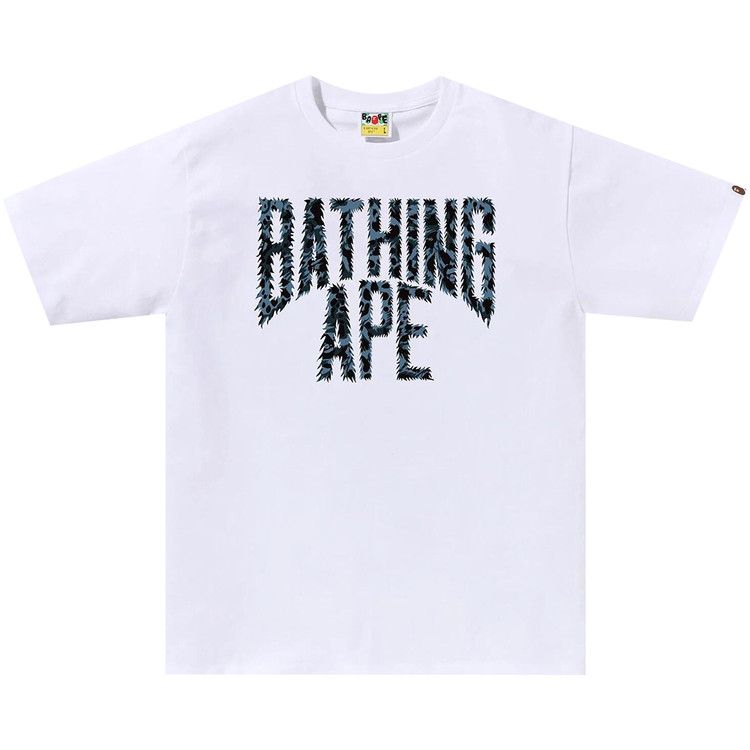

Футболка BAPE Wild Leopard Pattern NYC Logo Tee, White/Navy