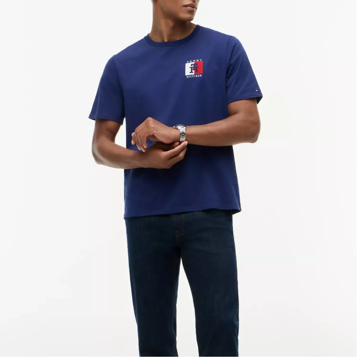 Мужская футболка с круглым вырезом Marine Blue Tommy Hilfiger — фото 3