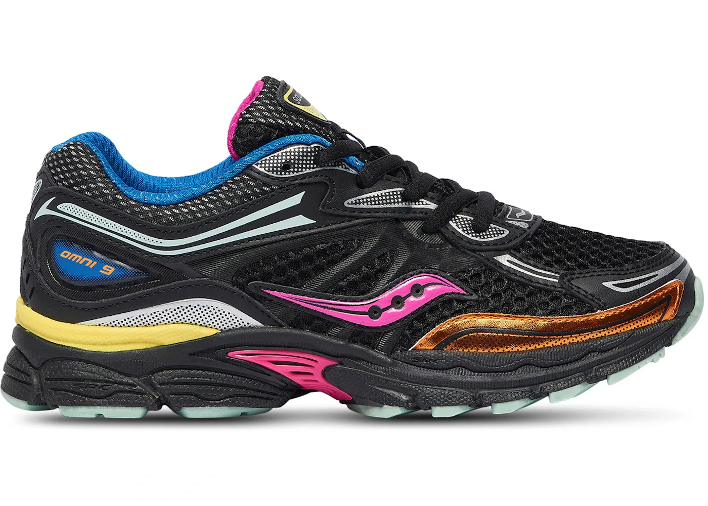 Детские кроссовки Lifestyle с ретро-дизайном Saucony ProGrid Omni 9, Black/Multi