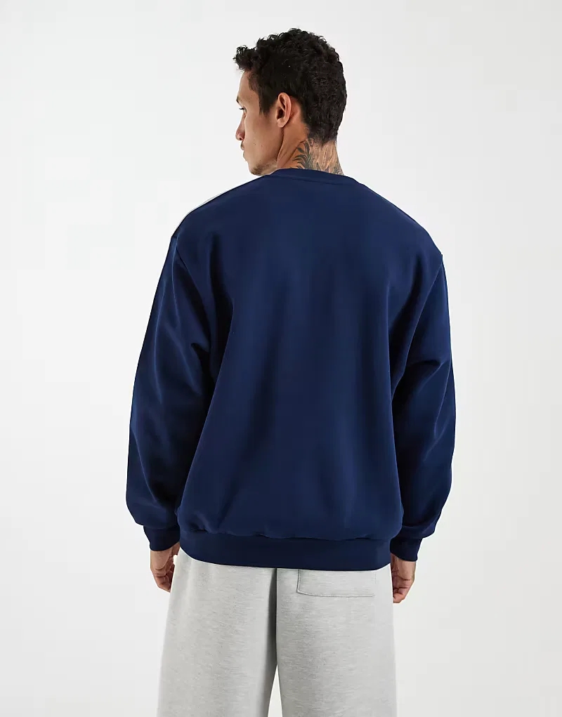 Свитшот Adidas Originals Adicolor с тремя полосками, свободного кроя, ночной индиго/серый — фото 4