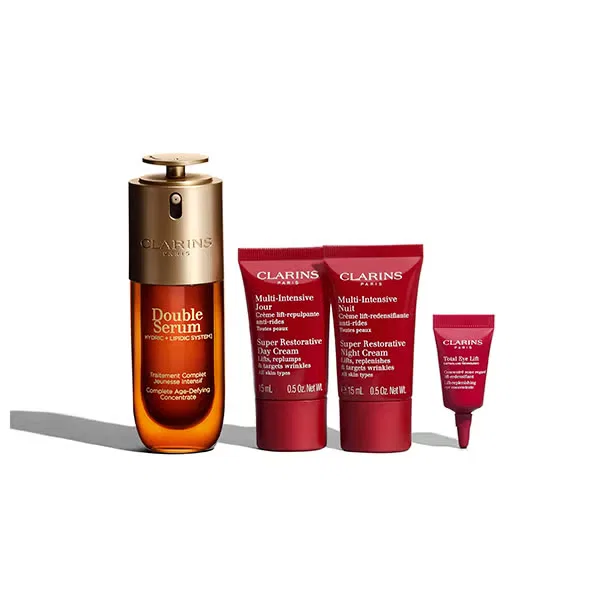Набор антивозрастной косметики 86 мл CLARINS Cofre Double Serum G9 & Multi Intensiva — фото 2