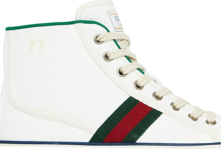 Кроссовки Gucci Wmns Tennis 1977 High White Mini GG, белый — фото 3