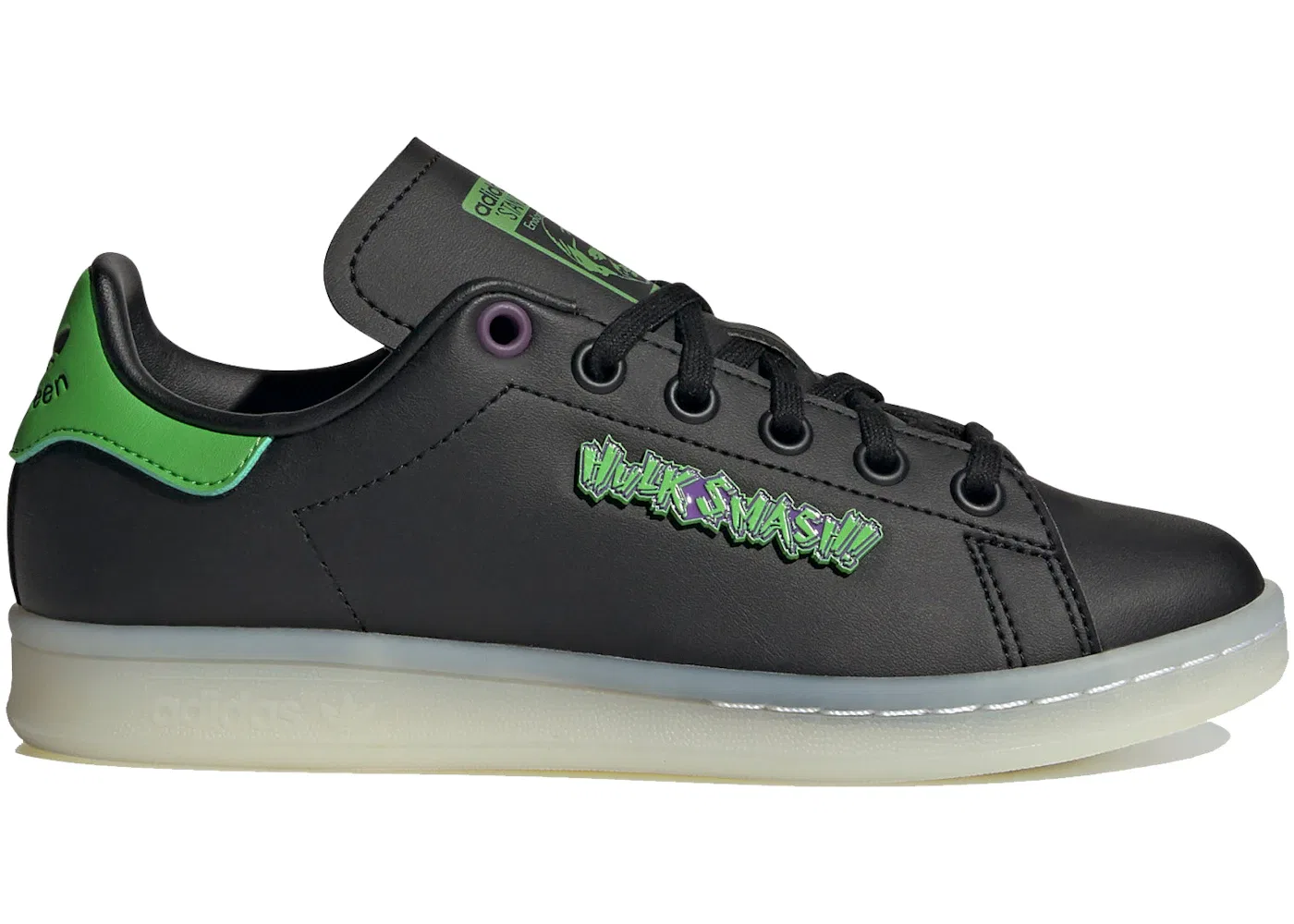 Детские кроссовки для мальчиков с принтом Adidas Stan Smith, Core Black/Pantone/Cloud White