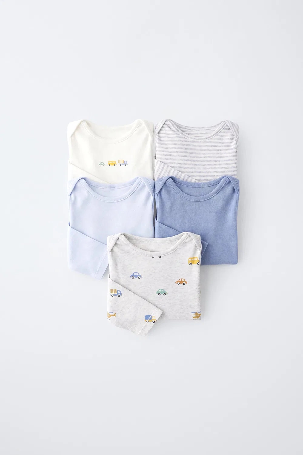 Набор из 5 боди с автомобильным принтом ZARA, Blue