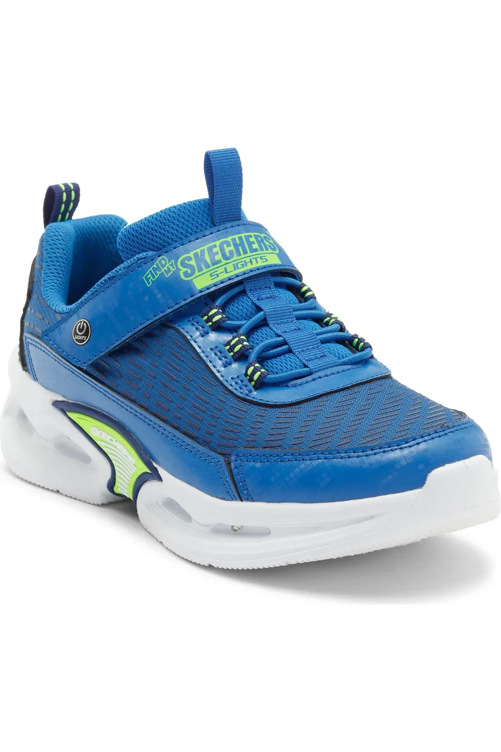 Кроссовки детские со светодиодной подсветкой и AirTag S-Lights Where's My Skechers SKECHERS, Blue Lime