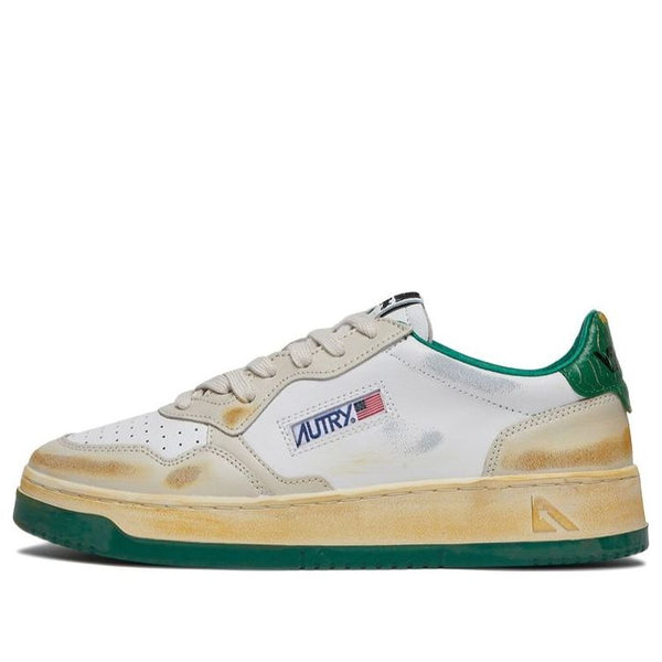 

Кроссовки super vintage low leather 'white green' Autry, белый