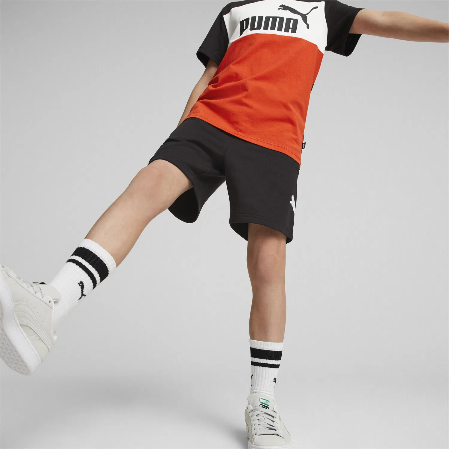 Детские шорты с принтом Power Shorts Puma, Schwarz Bunt — фото 2