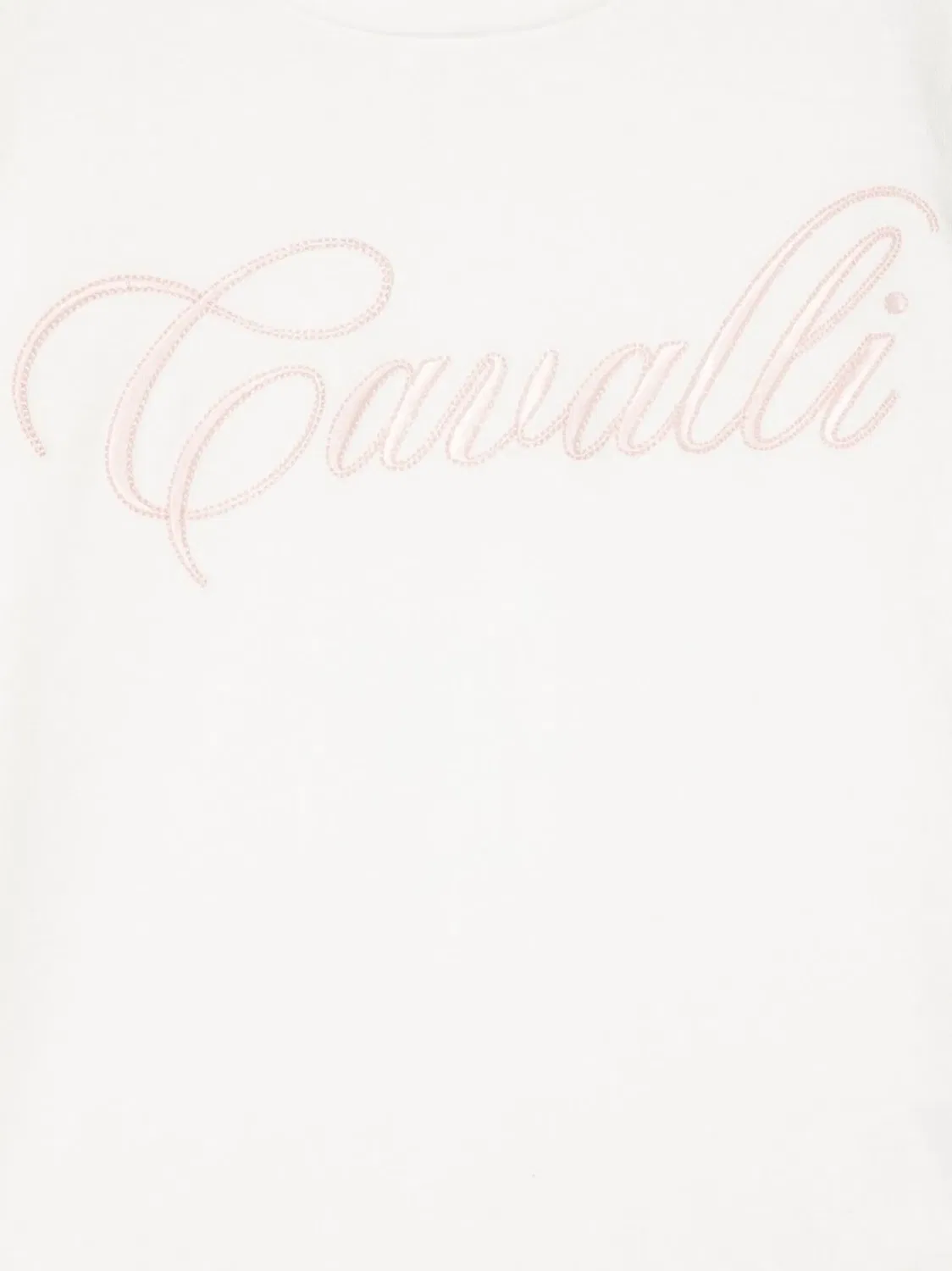 Хлопковая футболка с вышитым логотипом Roberto Cavalli, белый — фото 3