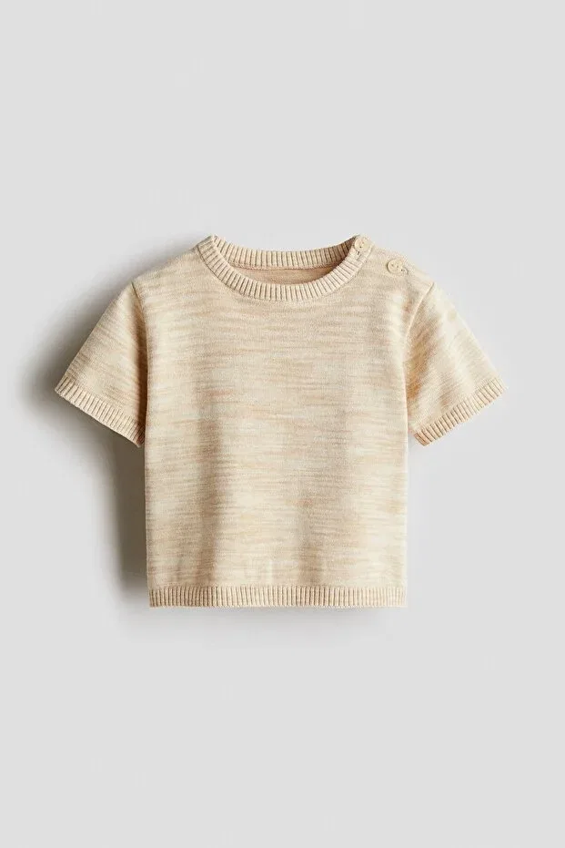 Детская футболка с коротким рукавом H&M, Light Beige