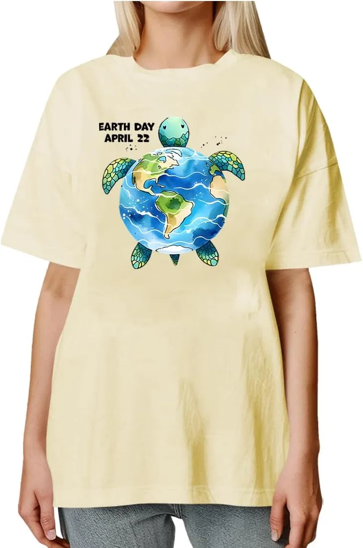 Унисекс футболка с принтом Save The Turtles, Creamy Yellow