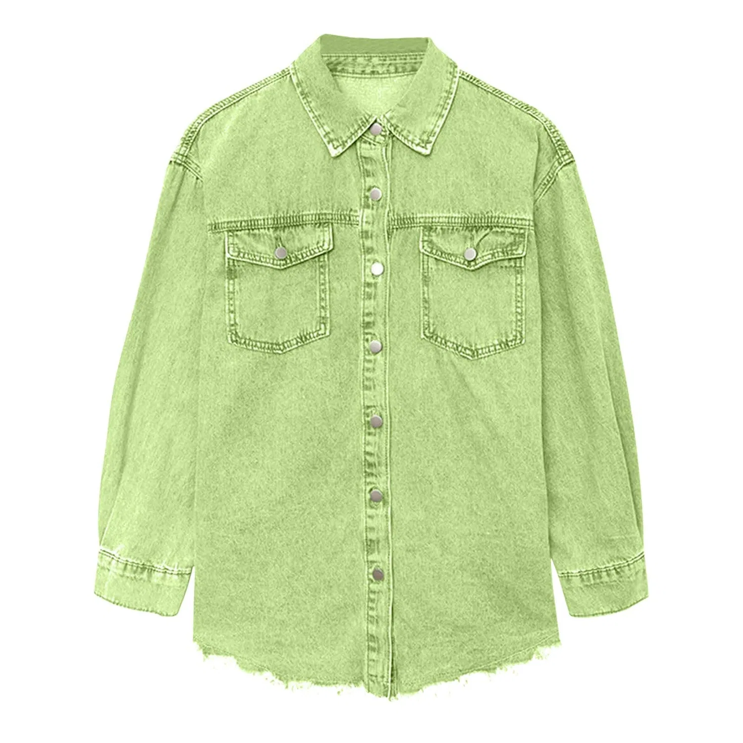 Женское джинсовое пальто с коротким рукавом Vintage Denim, Light Verde — фото 4