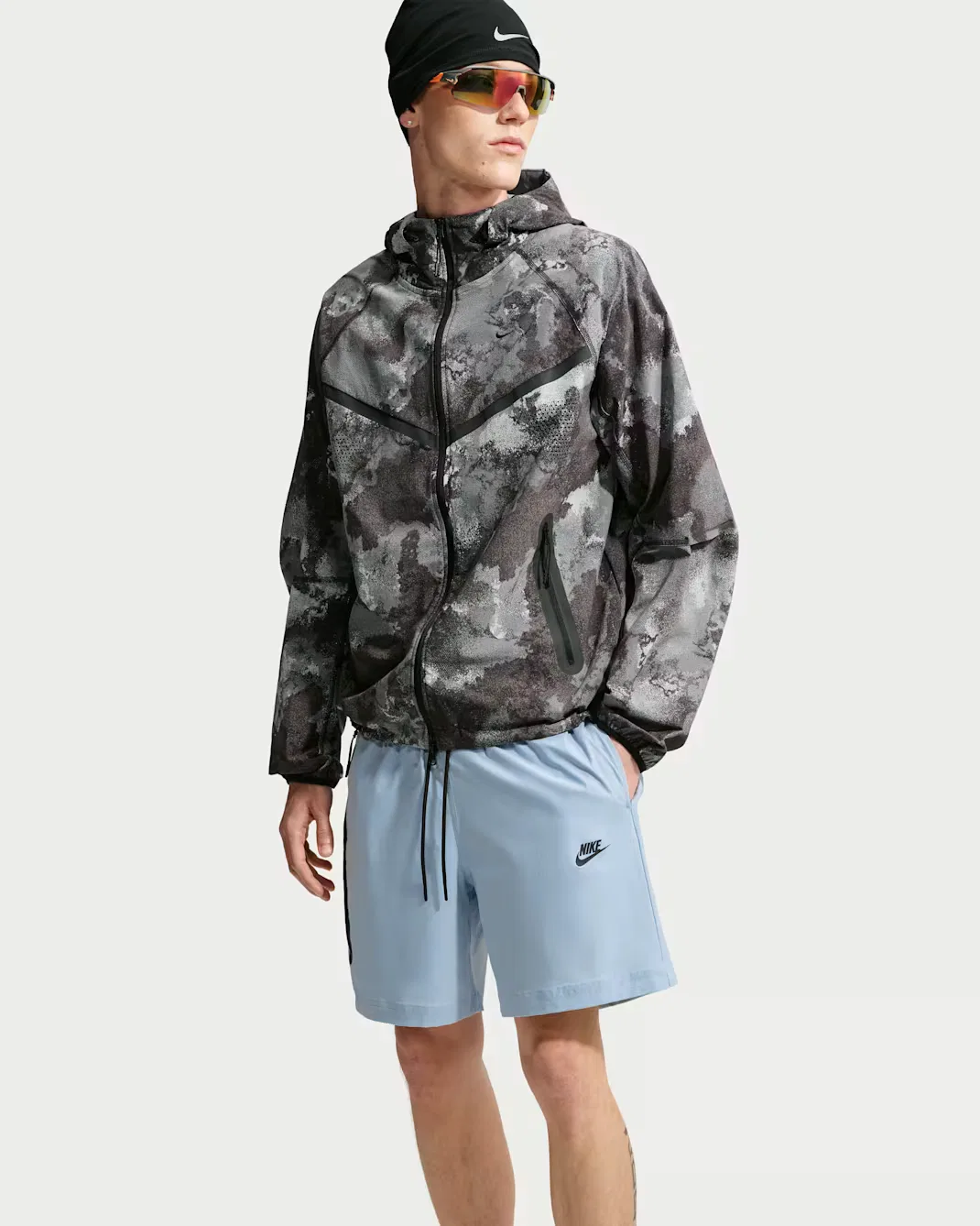 Мужские тканые шорты Nike Tech, Light Armory Blue/Black — фото 4