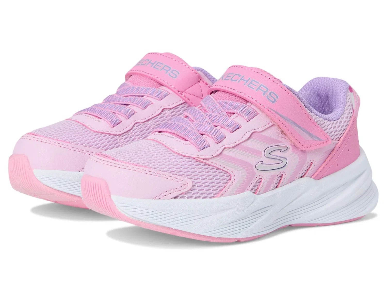 Детские кроссовки для девочек с липучками Microspec Tread Skechers, Light Pink